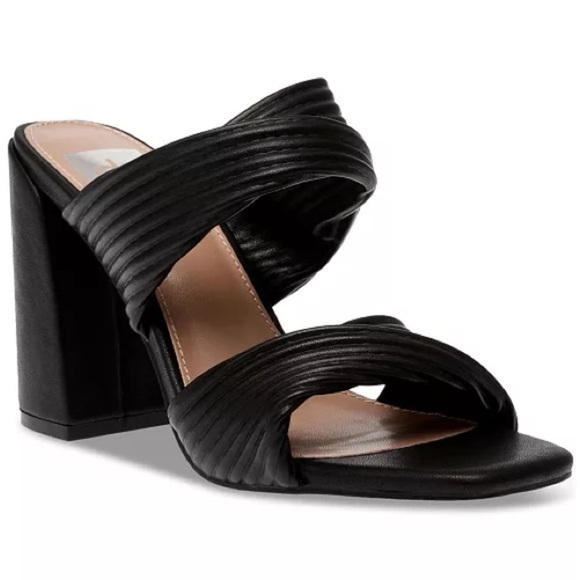 NEW! Dolce Vita Black Emeley Slip-On Double Band Dress Sandals - Size 6.5 - Picture 1 of 16